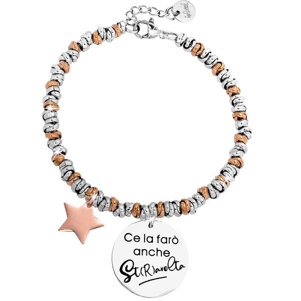 Beloved Bracciale Cleopatra In Acciaio Con Charms Sfaccettati: Regolabile, Colore Oro, Anallergico