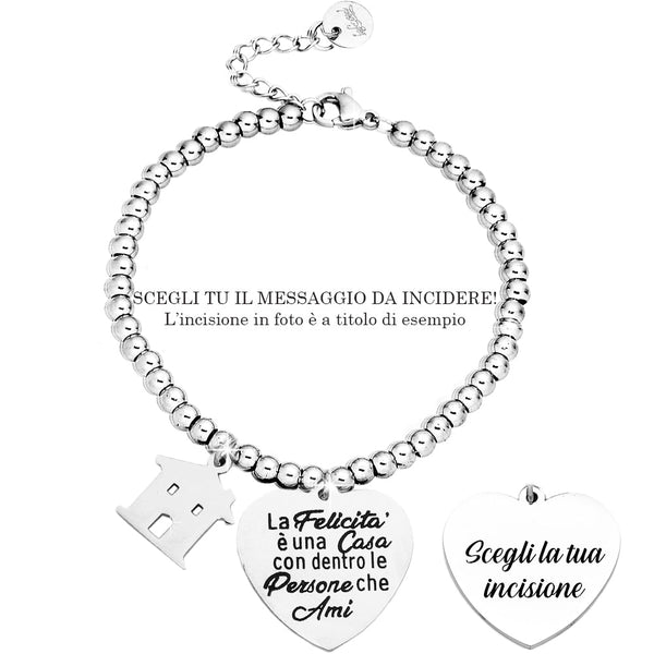 Bracciale 2Jewels - Donna in Acciaio con Cuori e Cristalli Rosa 232453