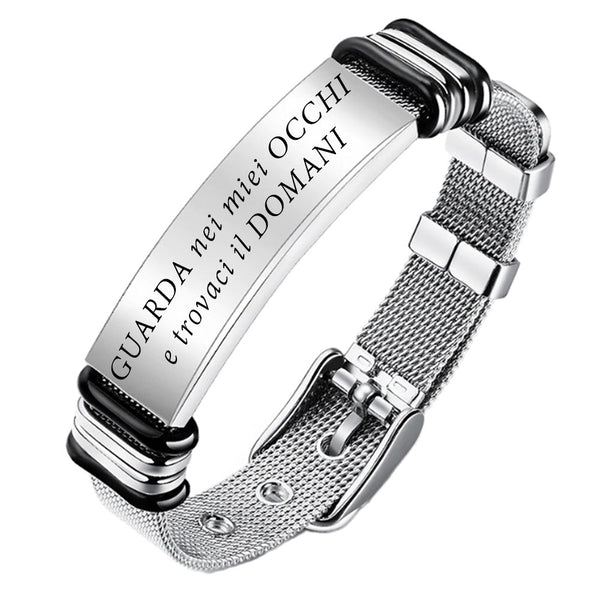Coppia Di Braccialetti Per Coppie 'Ti Amo' In 100 Lingue, Con Proiezione, Cinturino In Nylon Regolabile, Bianco E Nero
