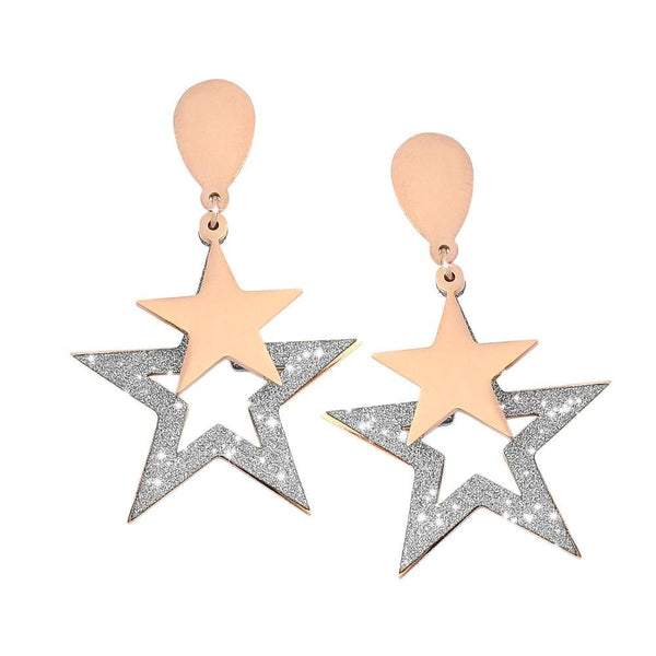 Orecchini A Torchon In Acciaio Inossidabile Beloved, Per Lobi Forati. Disponibili In Argento O Oro Rosa, Misure Small (3cm), Medium (4cm), Large (5cm). - 2