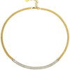 Collana Catena Groumette in Acciaio con Cristalli Baguette - Gold