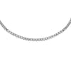 Collana Catena Groumette in Acciaio con Cristalli Ovali - Silver