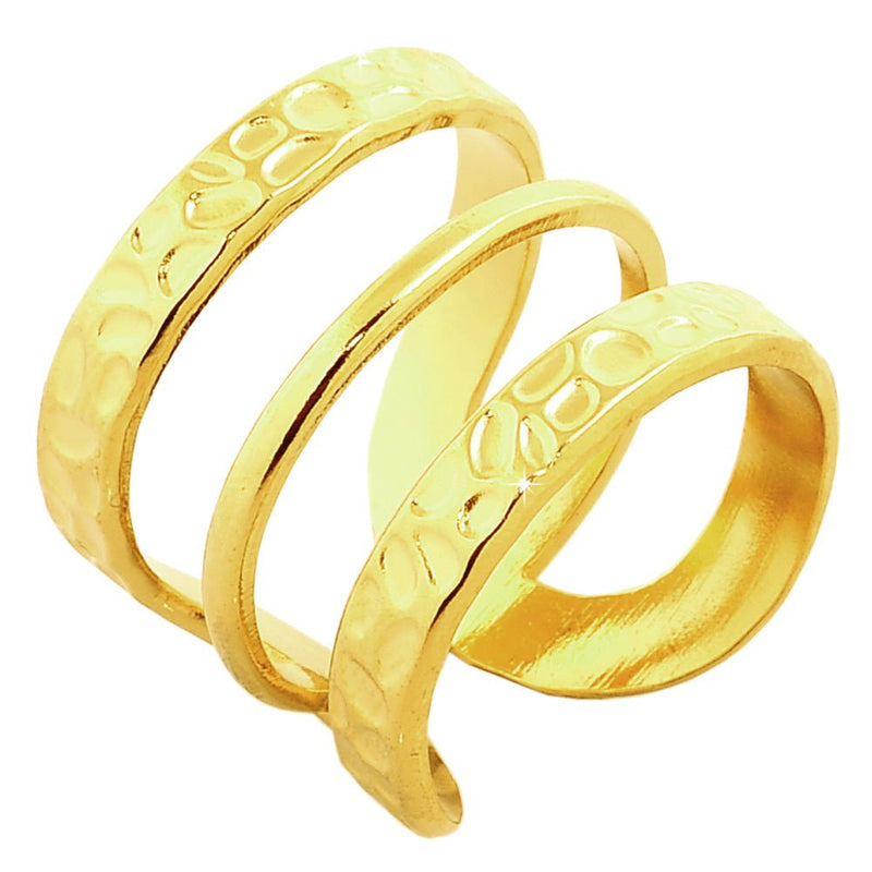 Anello Arabesque regolabile in acciaio inossidabile colore Gold -Beloved_gioielli