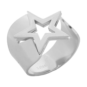 Anello Donna Beloved Con Iniziale In Acciaio E Smalto Acrilico Nero Opaco - Cuore, Comfort Fit Regolabile (Misura M O L)