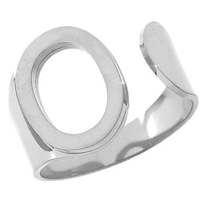 Anello con iniziale in acciaio inossidabile Silver - Scegli la tua lettera all'interno -Beloved_gioielli