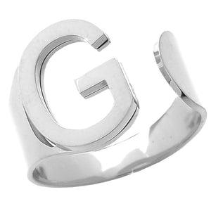 Anello con iniziale in acciaio inossidabile Silver - Scegli la tua lettera all'interno -Beloved_gioielli