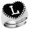 Anello regolabile con iniziale in acciaio inossidabile - Scegli la tua lettera all'interno -Beloved_gioielli