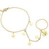 Baciamano con catenina semplice e charms in acciaio colore gold - Farfalle -Beloved_gioielli