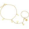 Baciamano con catenina semplice e charms in acciaio colore gold - Stelle -Beloved_gioielli