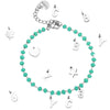 Bracciale componibile e personalizzabile - Cristalli color Tiffany lettere Silver -Beloved_gioielli