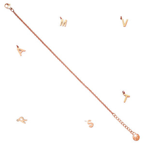 Bracciale componibile e personalizzabile - Nome o Parola - catenina e lettere Rose Gold -Beloved_gioielli