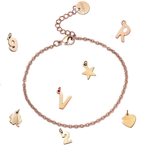 Bracciale componibile e personalizzabile - Nome o Parola - catenina e lettere Rose Gold -Beloved_gioielli