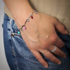 Bracciale con castoni e charms smaltati colorati - Silver Stelle -Beloved_gioielli