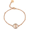 Bracciale con iniziale in acciaio e Cristalli Rose Gold - Scegli la tua lettera all'interno -Beloved_gioielli