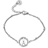 Bracciale con iniziale in acciaio e Cristalli Silver - Scegli la tua lettera all'interno -Beloved_gioielli