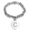 Bracciale con iniziale in acciaio inossidabile e cristalli - Scegli la tua lettera all'interno -Beloved_gioielli