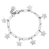 Bracciale con maglia a profilo squadrato in acciaio e charms silver - Stelle -Beloved_gioielli