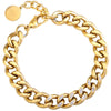 Bracciale con maglia groumette e cristalli in acciaio Gold -Beloved_gioielli