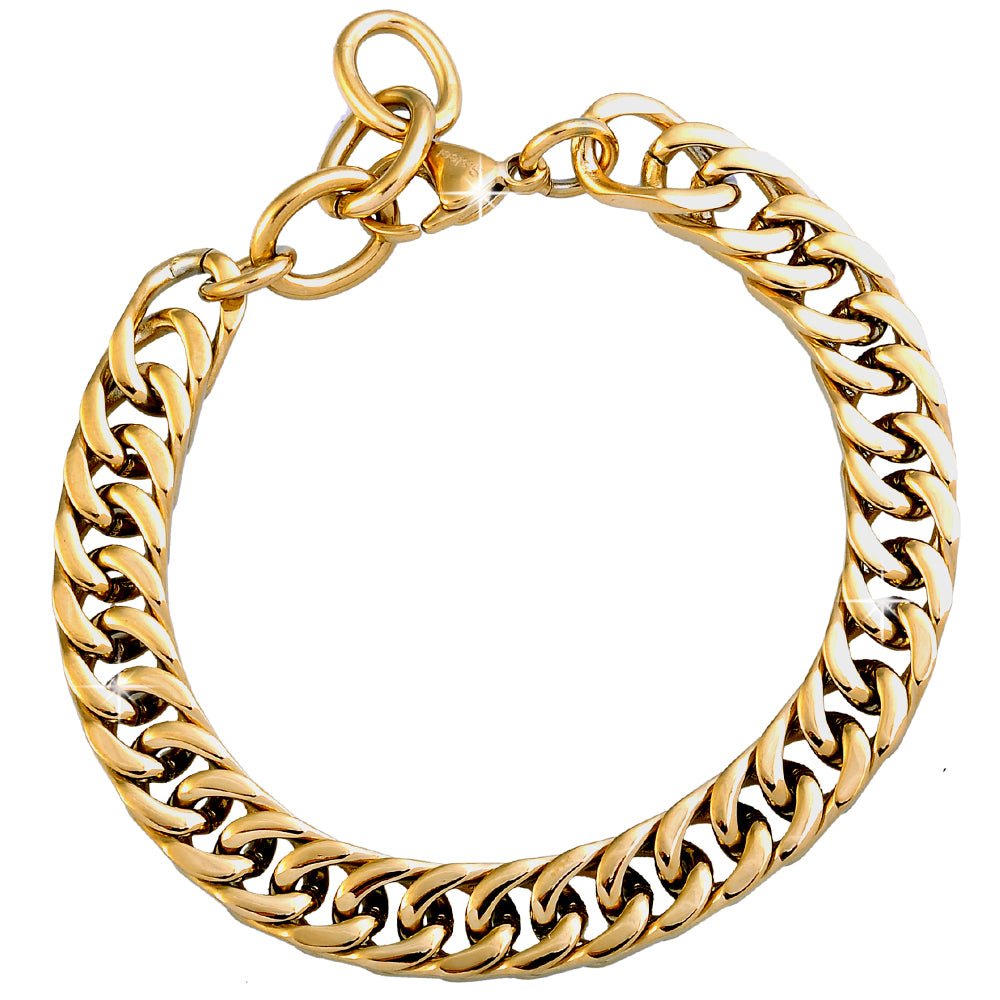Bracciale con maglia groumette in acciaio Gold -Beloved_gioielli