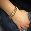 Bracciale con maglia groumette zigrinata in acciaio Gold - Scegli la dimensione all'interno -Beloved_gioielli