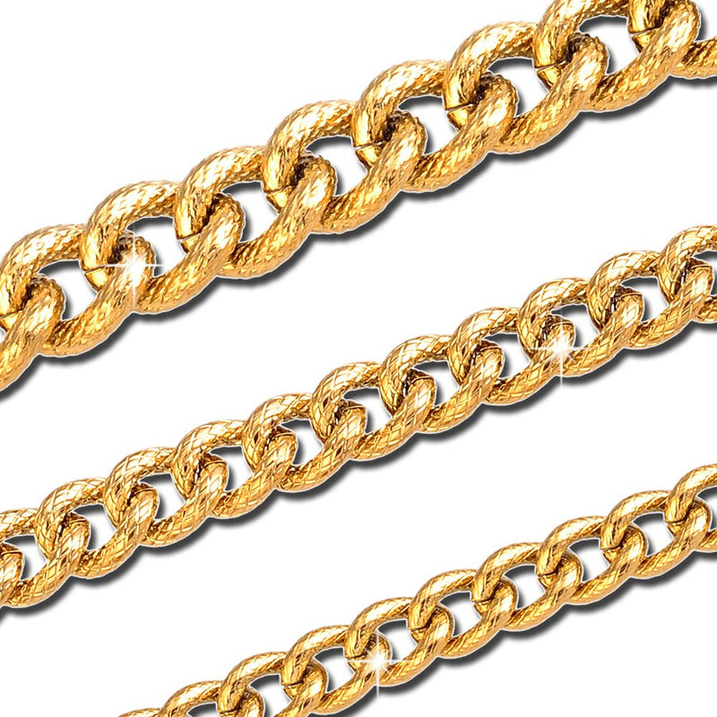 Bracciale con maglia groumette zigrinata in acciaio Gold - Scegli la dimensione all'interno -Beloved_gioielli