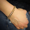 Bracciale con maglia groumette zigrinata in acciaio Gold - Scegli la dimensione all'interno -Beloved_gioielli
