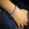 Bracciale con maglia groumette zigrinata in acciaio Silver - Scegli la dimensione all'interno -Beloved_gioielli