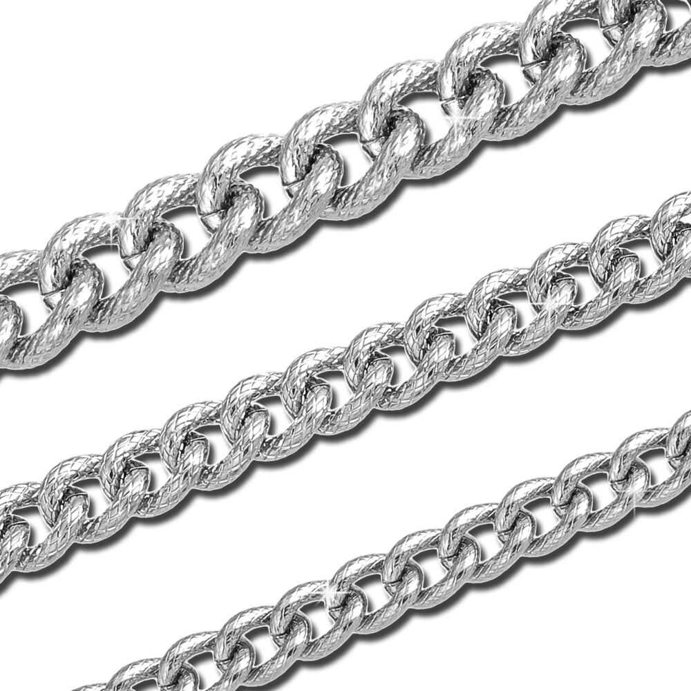 Bracciale con maglia groumette zigrinata in acciaio Silver - Scegli la dimensione all'interno -Beloved_gioielli