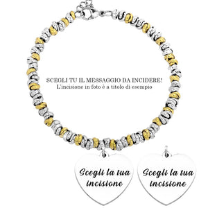 Bracciale con nodini in acciaio Personalizzabile Silver / Gold - Scegli i dettagli all'interno -Beloved_gioielli