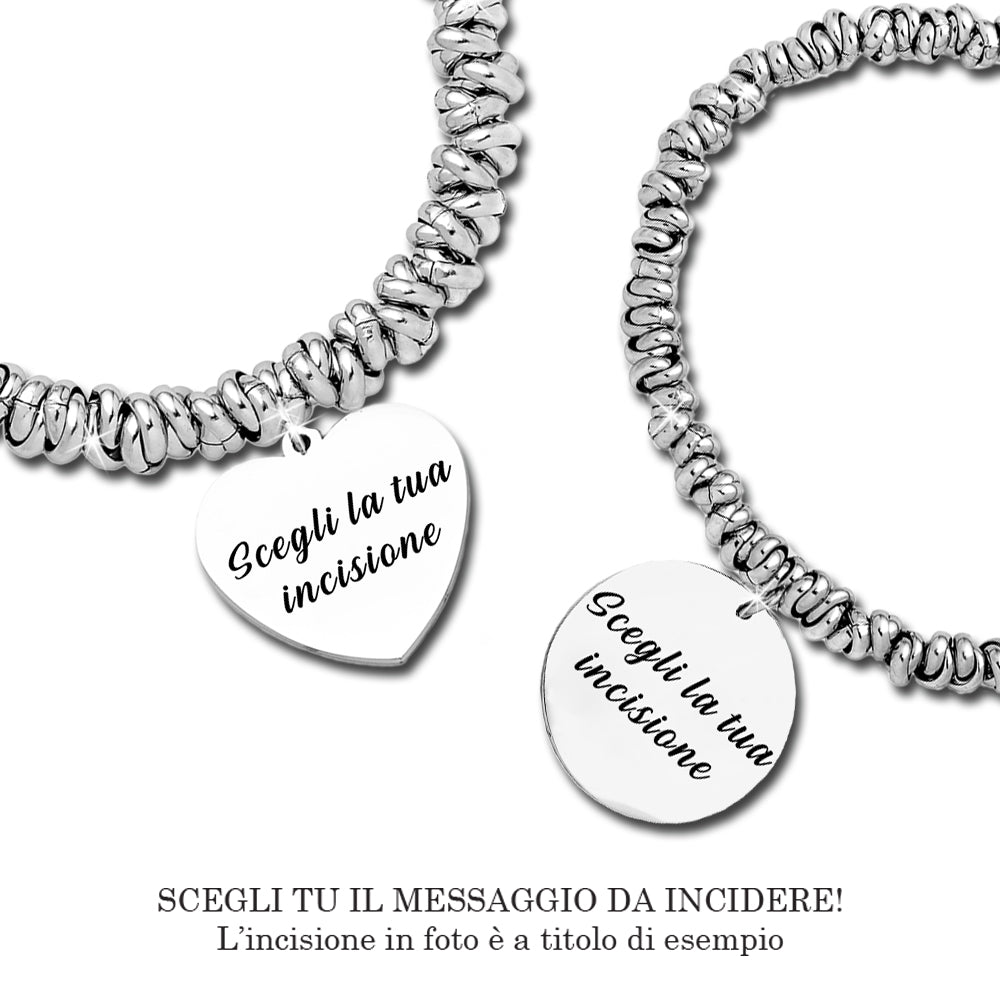 Bracciale con nodini in acciaio Personalizzabile Silver - Scegli i dettagli all'interno -Beloved_gioielli