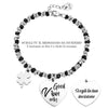 Bracciale con nodini in acciaio silver / black e incisione - "Good vibes only" -Beloved_gioielli