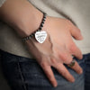 Bracciale con nodini in acciaio silver / black e incisione - "There is always a rainbow.." -Beloved_gioielli