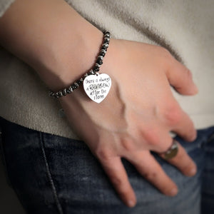 Bracciale con nodini in acciaio silver / black e incisione - "There is always a rainbow.." -Beloved_gioielli