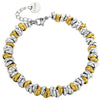 Bracciale con nodini in acciaio silver e gold - Large -Beloved_gioielli