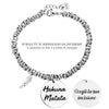 Bracciale con nodini in acciaio silver e incisione - "Hakuna Matata" -Beloved_gioielli