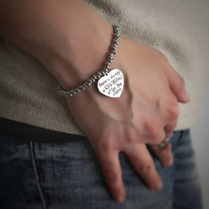 Bracciale con nodini in acciaio silver e incisione - "Le amiche sono.." -Beloved_gioielli