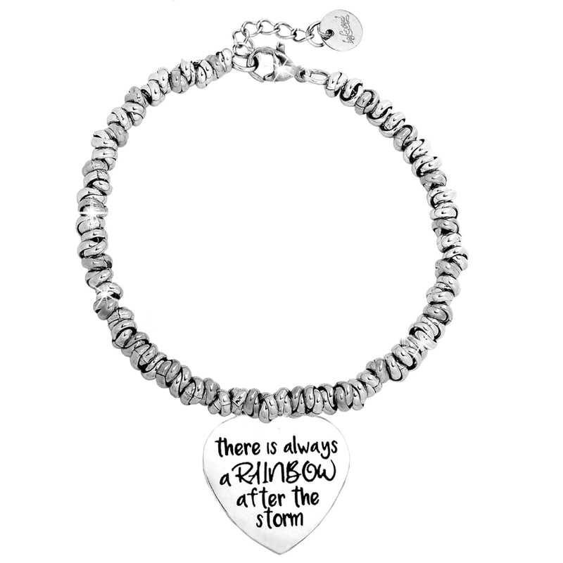 Bracciale con nodini in acciaio silver e incisione - "There is always.." -Beloved_gioielli