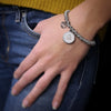 Bracciale con nodini in acciaio silver e Segno Zodiacale - Bilancia -Beloved_gioielli