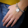 Bracciale con nodini in acciaio silver e Segno Zodiacale - Cancro -Beloved_gioielli