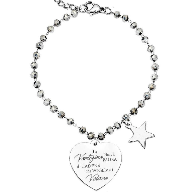 Bracciale Cristalli Briolè silver con incisione - 