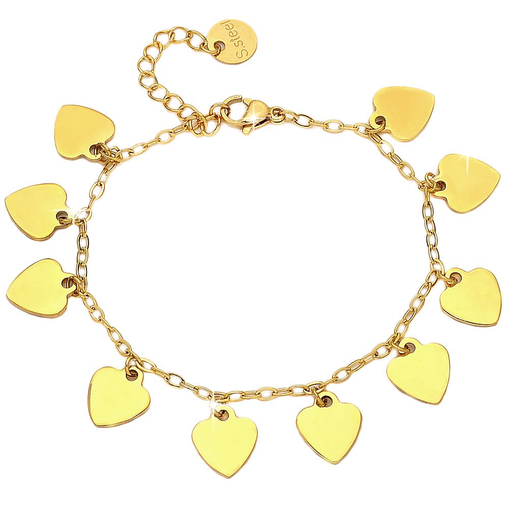 Bracciale da donna Essential in acciaio con Cuori - Colore Giallo -Beloved_gioielli