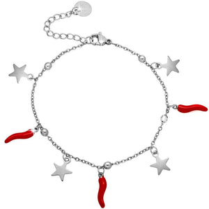 Bracciale donna con Cornetti e charms Silver - Stelle -Beloved_gioielli