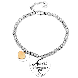 Bracciale donna Edizione Speciale San Valentino con incisione - “Amarti è l’immenso per me” -Beloved_gioielli