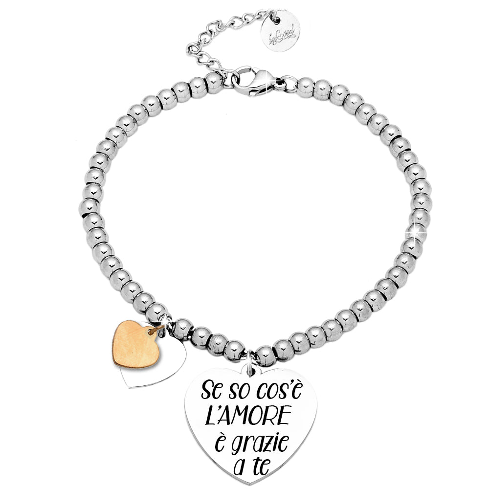 Bracciale donna Edizione Speciale San Valentino con incisione - "Se so cos'è l'amore è grazie a te" -Beloved_gioielli