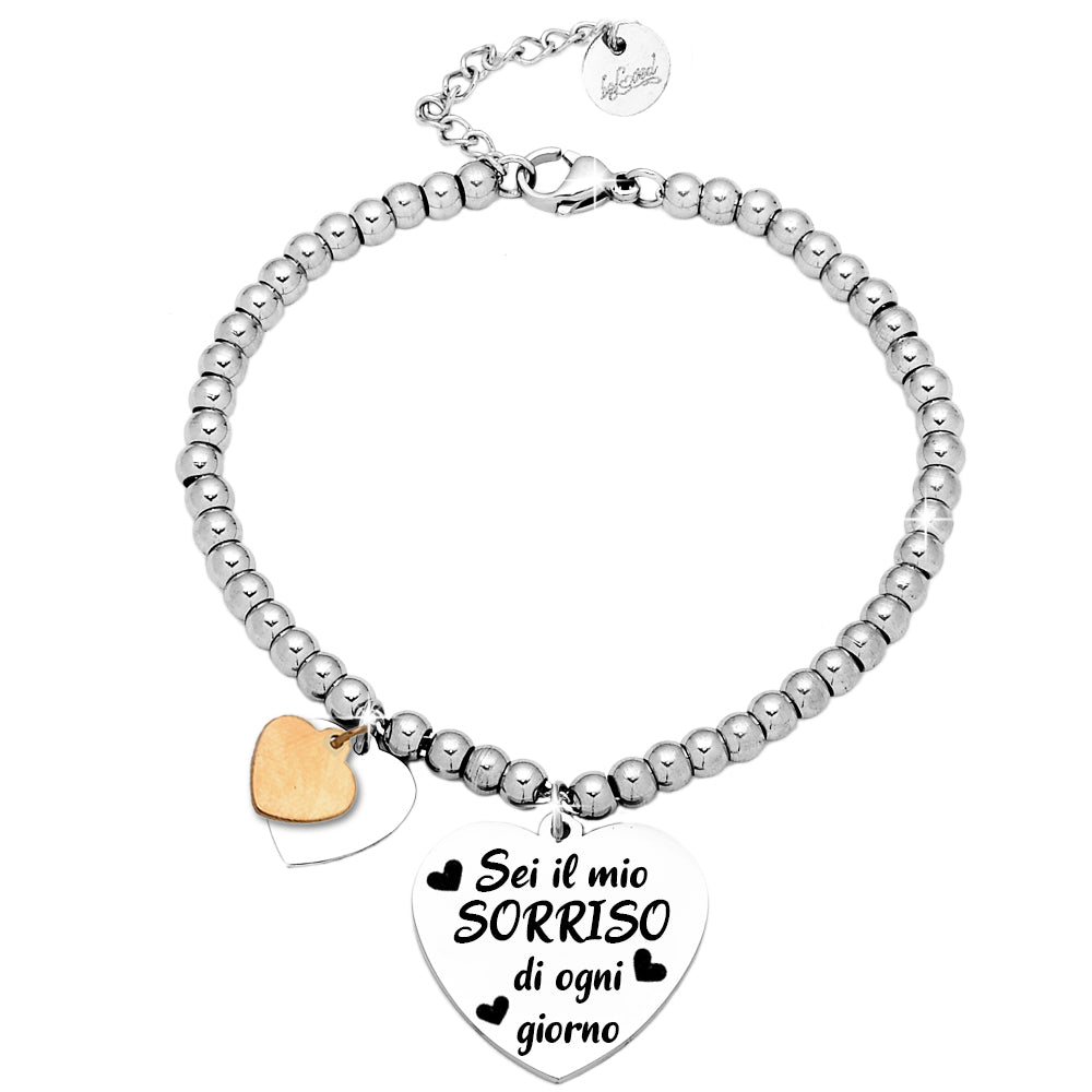 Bracciale donna Edizione Speciale San Valentino con incisione - “Sei il mio sorriso di ogni giorno” -Beloved_gioielli