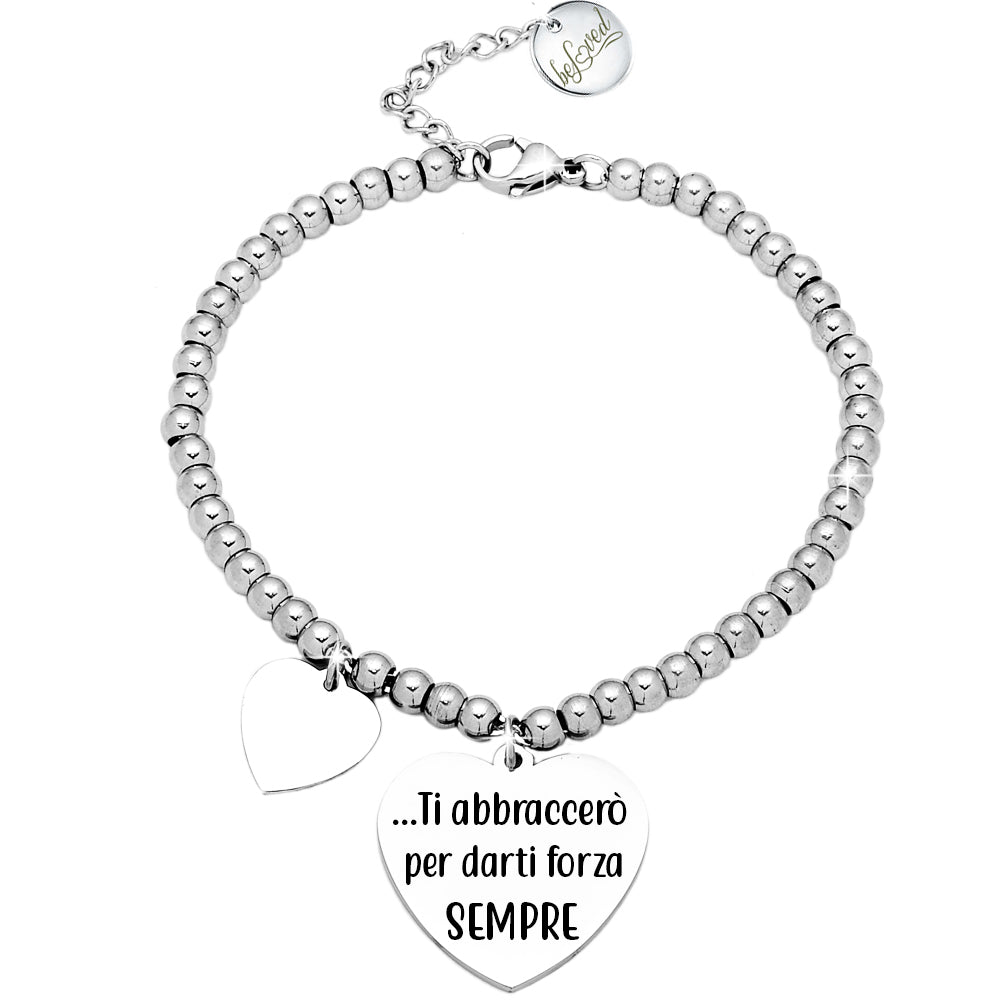 Bracciale donna Edizione Speciale San Valentino con incisione - Ti abbraccerò per darti forza sempre -Beloved_gioielli