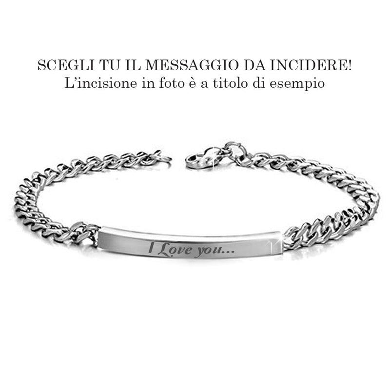 Bracciale donna in acciaio - personalizzabile con incisione -Beloved_gioielli