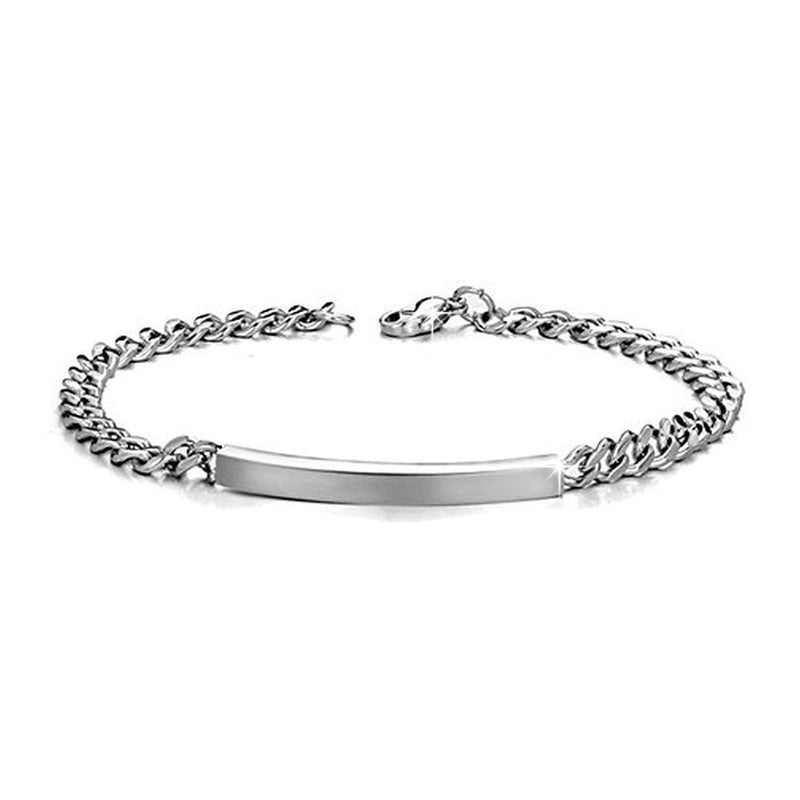 Uloveido Set coordinato per lui e per lei, in titanio e acciaio inox, con targhetta identificativa, fatto a mano, in corda intrecciata, per lui e per Uloveido Set coordinato per lui e per lei, in titanio e acciaio inox, con targhetta identificativa, fatto a mano, in corda intrecciata, per lui e per