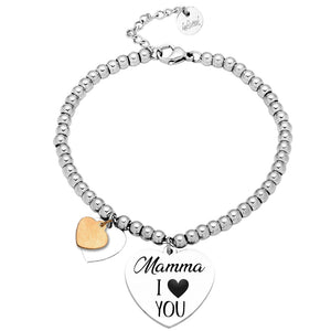 Bracciale Edizione Speciale Festa della Mamma con incisione nera - "Mamma I love you" -Beloved_gioielli