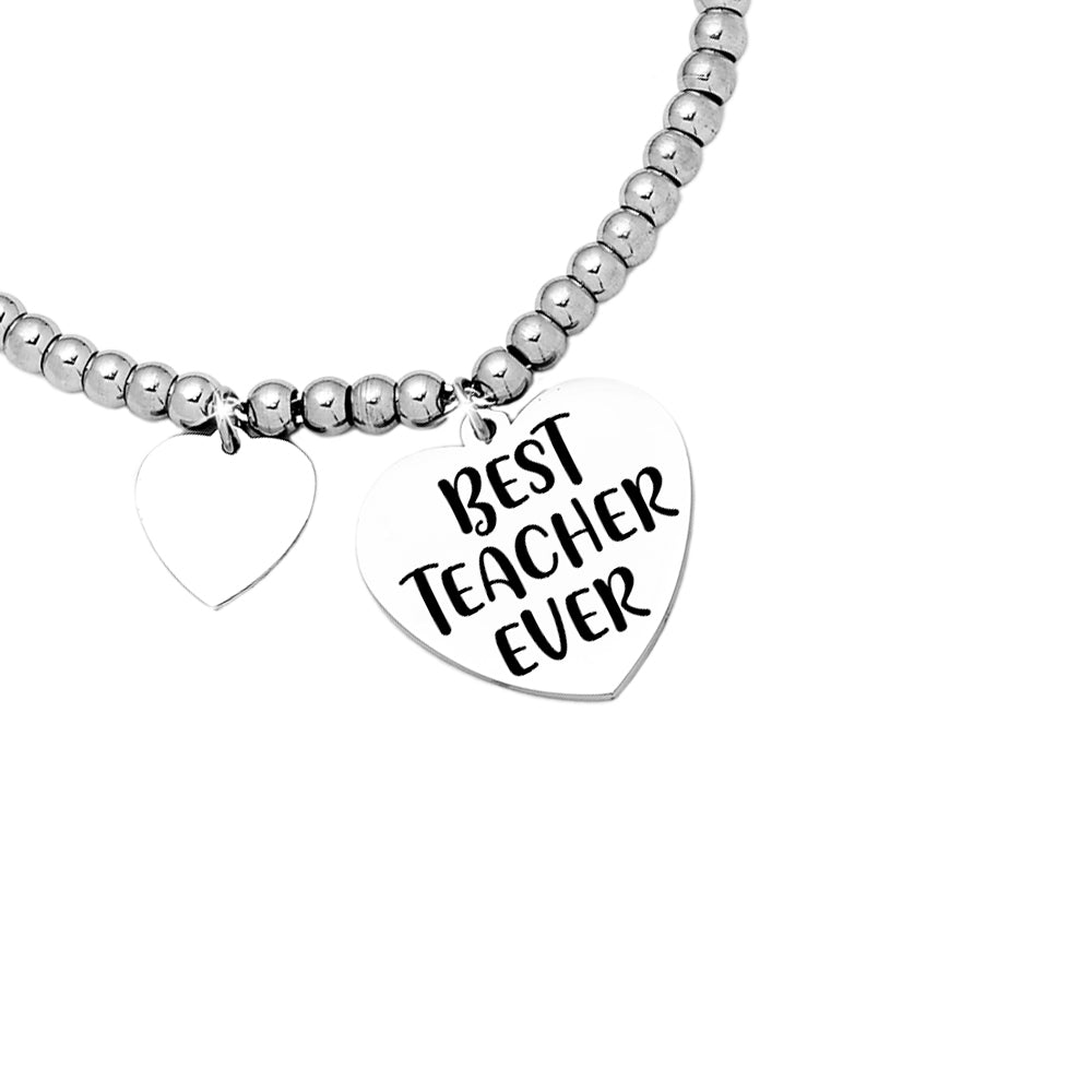 Bracciale Edizione Speciale Insegnanti con incisione nera - "Best teacher ever" -Beloved_gioielli